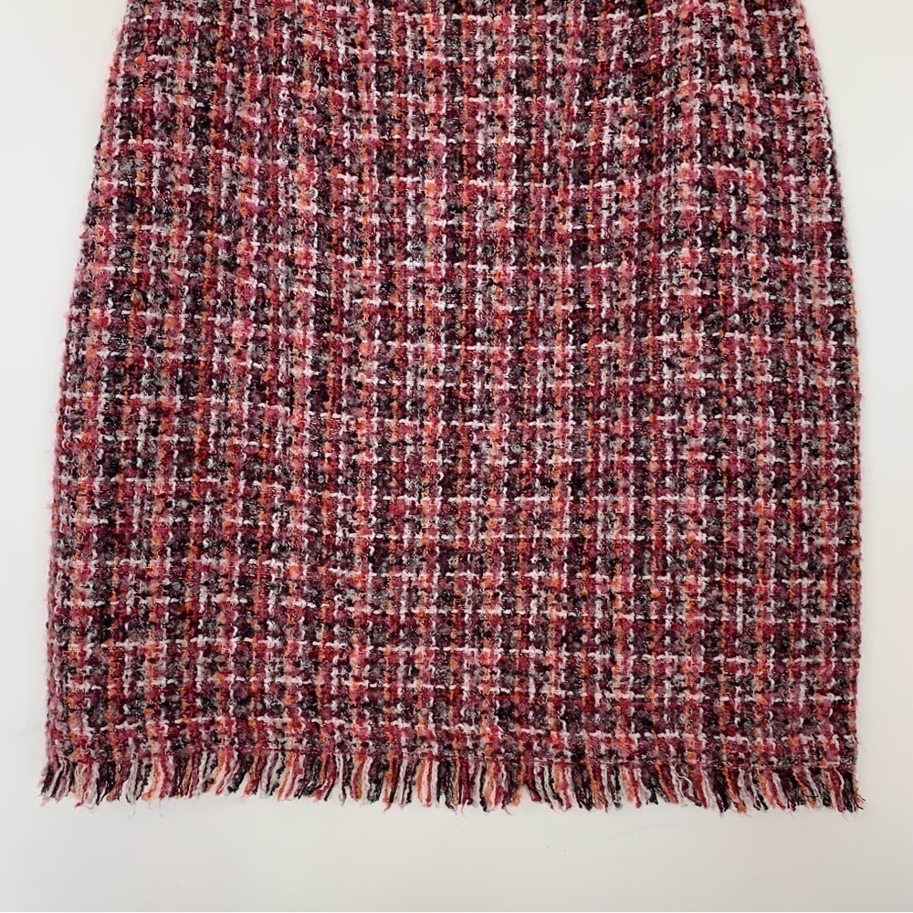 Talbots A-Line Wool Blend Pink Red Tweed Skirt Size 6 - Picture 7 of 9